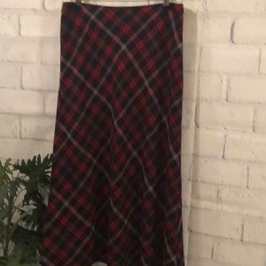 A line maxi wool skirt